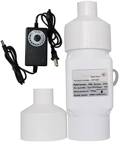 12v Filter Duct 18w Inline Duct Fan 2inch 50mm Air Circulator 58db HVAC Fan With PVC Duct Interface For Grow Tent Bathrooms Offices Greenhouses Lockers ( Color : E 50mm-20mm , Size : B Adjustable Spee