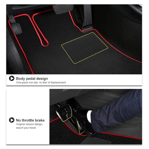 Tapis de sol de voiture Bora 2002-2008 rouge contre moquette usée