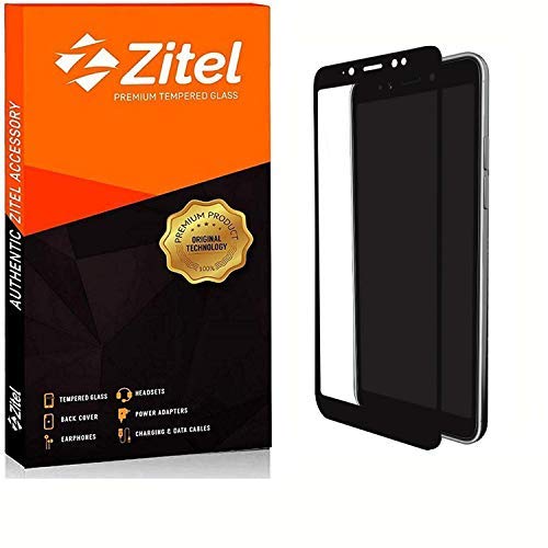 Image of zitel tempered glass screen protector for redmi y2 (black) edge-to-edge full screen coverage with installation kit