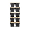 Bin Storage Rack for 12 Gallon Storage Totes – includes 10 Bins - Holiday Decoration Organization, Declutter, NSF Certified, Heavy Duty, Garage, Workspace, Metal, Steel, 21.5"x34.25"x68" (Black)