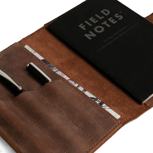 Couverture en cuir pour notes de terrain anti-cornées étui