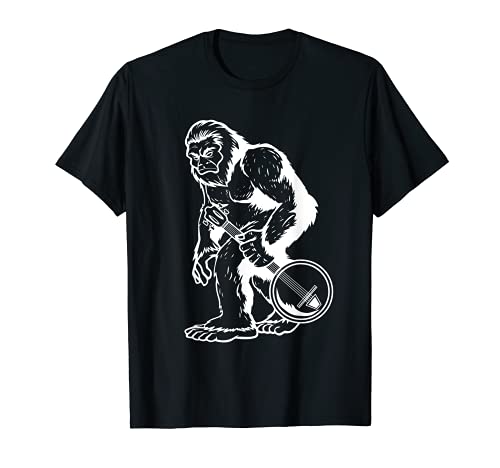 Bluegrass Música Bigfoot Sasquatch Banjo Camiseta