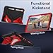 Scnioy Case for iPad (A16) 11th Generation 2025, iPad 10th Generation Case 2022, Kids Friendly i Pad 10th Gen Cover with Multi Angles Kickstand Shoulder Strap Screen Protector 11/10.9 Inch, Black Red