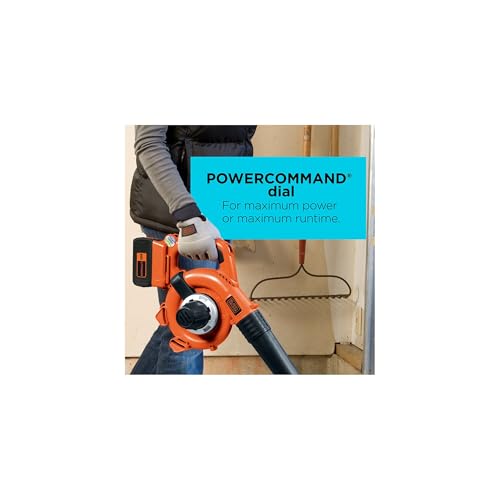 Image of BLACK+DECKER Leaf Blower Cordless with Battery and Charger, POWERCOMMAND 40V MAX 90 CFM Variable Speed Up to 120 MPH, Battery Leaf Blower, Hard Surface and Yard Sweeper (LSW36)