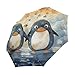 KAAVIYO Fancy Watercolor Cute Penguin Umbrella Windproof Automatic Foldable Umbrells Auto Open Close for Men Women Kids