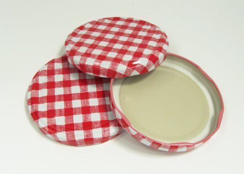 Nutley's 63mm Diameter Gingham Lid for Jam Jars - Red (Pack of 12)