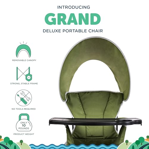 Baby Delight Go with Me Grand Deluxe Portable Chair | for Kids | Indoor and Outdoor | Moss Bud Green