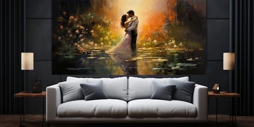 Diamond Painting Couple s'embrassant 110x55cm | Kit Complet Peinture Diamant 5D