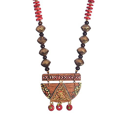 Image of AAKRITI ART CREATIONS Handcrafted Tribal Dhokra Necklace Collection | Royal, Pharaoh & Butterfly-Inspired Artisan Brass Statement Jewelry | Ethnic, Elegant & Artistic Necklaces for Women