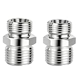 2 Pieces M14 to M16 Stainless Steel Accessory Adapter, Mini Excavator Hydraulic Hose Thread Connector, Suitable for AGT, FF Industries, VICSEC, Miva, Machpro, TPM