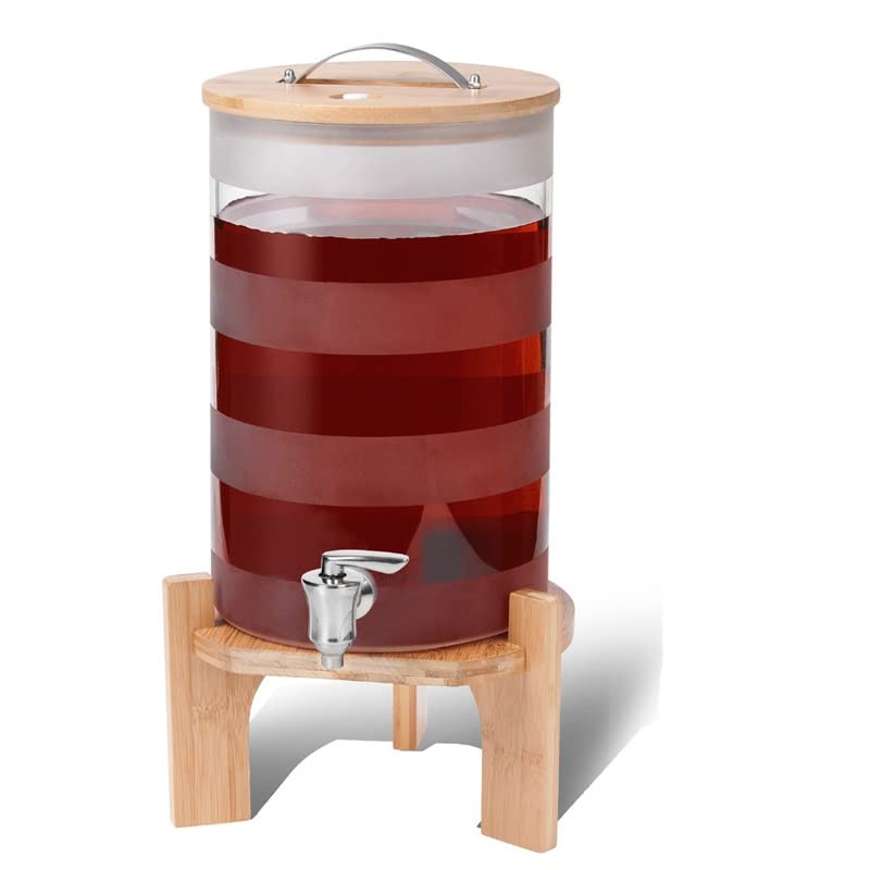 Bocal en verre avec robinet pour fermentation de vinaigre de fruit et boisson fraîche