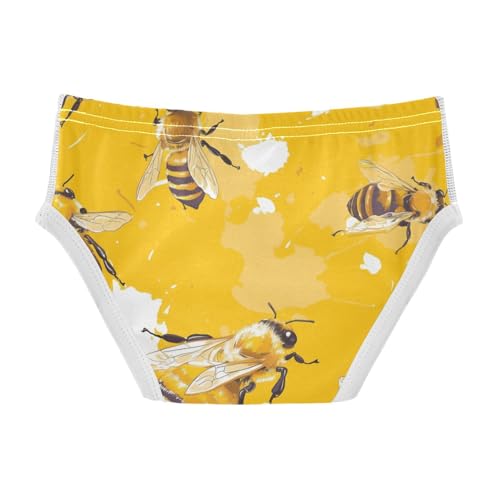 KLL Bees on Yellow Baby Boys Comfort Briefs Breathable Children Panties2