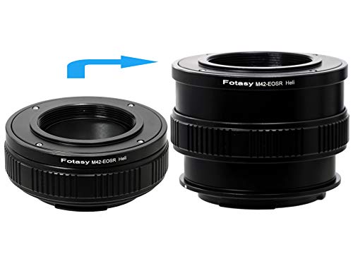 Image of Fotasy M42 Lens to Canon EOS R Mount Helicoid Adapter, M42 EOS RF Macro Focusing Helicoid Extention Tube, M42 EOS R Adapter, fits 42mm Screw Mount Lens & Canon EOS R Mirrorless Camera EOS R /EOS RP