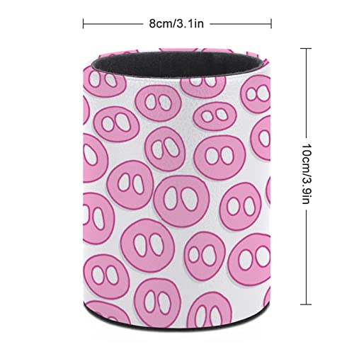 JUZGTSIT Stifthalter mit niedlicher Schweineschnauze, PU-Leder, Stiftebecher, Schreibtisch-Organizer, Make-up-Pinselhalter für Zuhause und Büro