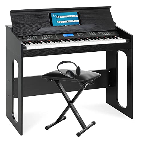 FunKey DP-61 III Clavier 61 touches en design piano numérique set avec banquette et casque - Les Beatles, Paul McCartney, John Lennon, RIngo Starr, George Harrison FunKey DP-61 III Clavier 61 touches en design piano numérique set avec banquette et casque