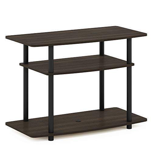 Furinno Turn-N-Tube No Tools 3-Tier Entertainment Center TV Stand for TV up to 32 Inch, Plastic Round Tubes, Dark Brown/Black by Furinno - Image 5