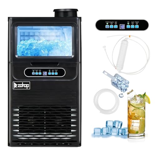 Winado Commercial Ice Maker Machine, 70LBS/24H Plastic Freestanding Ice Maker w/ 11LBS Storage Bin, Auto Clean Under Counter ice Machine for Home, Restaurant, Bar, Hotel, Store, 220W