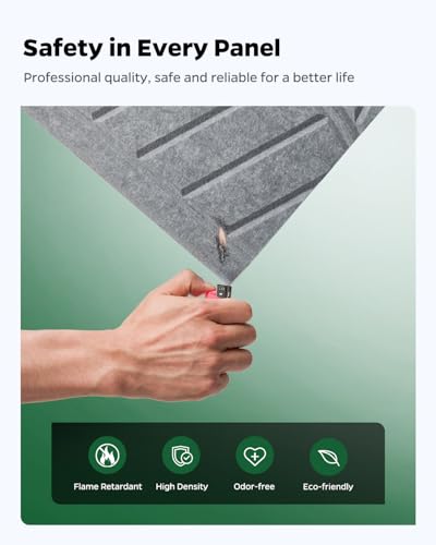 Topnaca Painéis à prova de som para paredes, painéis de parede autoadesivos à prova de som, 43 cm ×