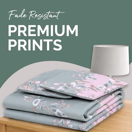 Image of DECORUM Glace Cotton Fitted 1 Bedsheet King Size (72 inchx78 inch) | All Around Elastic | Cotton Feel | 2 Pillow Covers (17 inchx27 inch) | Fits Up to 8 inch Mattress | 200-220 TC | Printed Double Bed Sheet Set