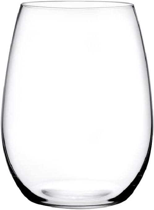 NUDE Pure Set of 4, White Wine Stemless Glasses 13.25 oz, |Smooth Rim|, Clear Glass Wine Tumbler, Ideal for Cocktails & Perfect for Homes & Bars