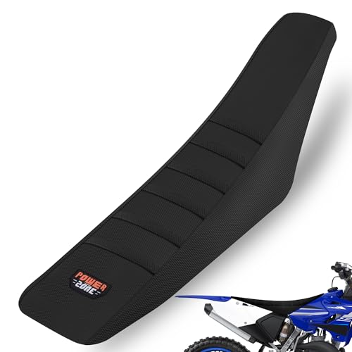 MCHMFG Motorcycle Universal Seat Cover Non-Slip Rubber Striped Gripper Soft Sewing for Yozma In10 CRF WR WRF RMZ YZF SXF EXC EXC XC SX CR KLX Dirt Pit Bike Motocross Off Road Motorbike (Black)