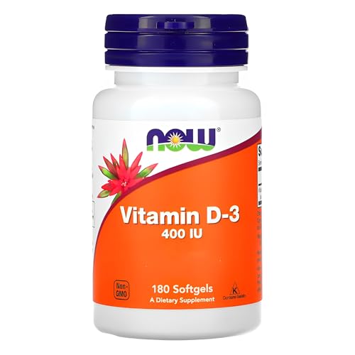 NOW Foods Vitamina D-3 400 IU 180 Cáps Softgels Importado