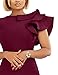 VASAUGE Women's Elegant Formal Bodycon Ruffle Sleeveless Midi Cocktail Party Dress, Large, Wine Red