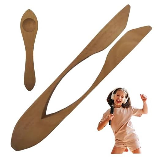 Cucharas musicales Instrumentos de percusión de una cuchara de madera natrual Instrumento de ritmo tradicional para la música folklórica, actuaciones en vivo, instrumentos de percusión de concierto d