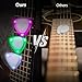 VixxNoxx 3Pcs Auto LED Glowing Guitar Picks, 0.6mm Cool Dazzling Colourful Light Up Guitar Plectrum for Acoustic Electric & Bass Guitars Accessories, Suitable for Night Playing (Green, White, Red)
