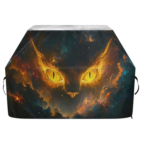 JUMBEAR Flame Cat's Eye Housse de barbecue compatible avec Weber, Brinkmann, Char-Broil – Grande housse de barbecue robuste, résistante aux UV et à l'eau, indéchirable (165 x 63,5 x 114 cm)