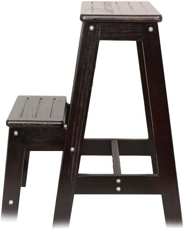 Échelle polyvalente bois pliable marchepied noir de maison
