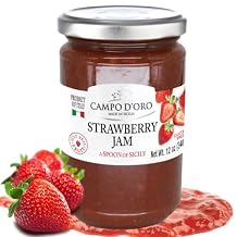 Campo DOro Sicilian Strawberry Jam Italian Marmalade 100% Real Fruit No Additives Strawberry Preserve made from Italian Fruit 12 oz 340g