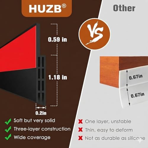 Image of Silicone Door Bottom /Under Gap Filler Rubber Sealing Strip, Door Sealer Strip for Cockroach, Insect and Bugs, Seal Air & Dust (Black, 39 Inch Pack of 3)