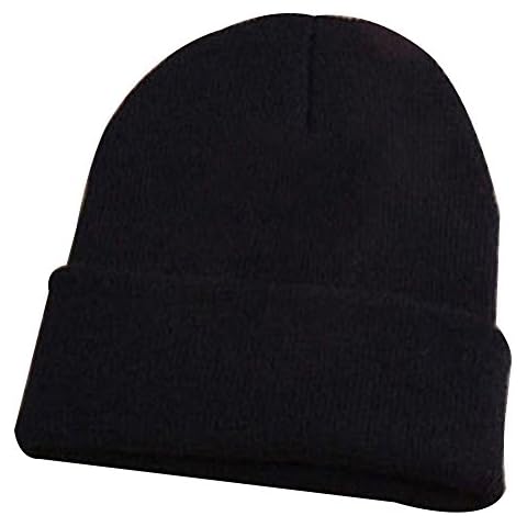 Greenlans Unisex Beanie Knit Ski Cap Hip-Hop Winter Warm Unisex Solid Color Hat Black Cover
