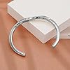 Gleamart Silver Stainless Steel Nordic Bracelet Amulet Talisman Bracelet Mobius Open Cuff Bangle for Women Men #3