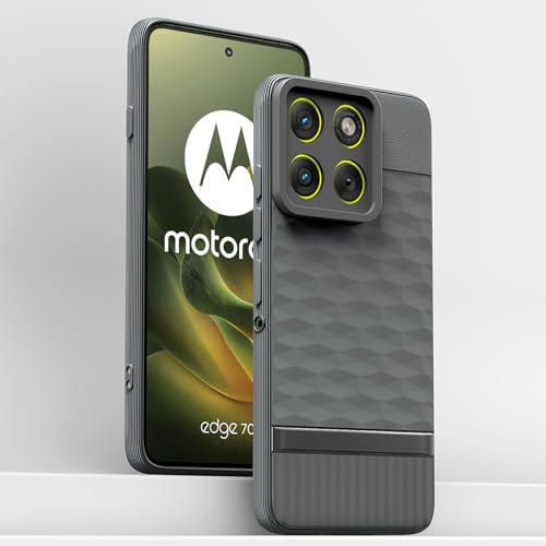 Image of Pikkme Back Cover for Motorola Moto Edge 70 5G Camera Protection 3D Hexa Cube Design Silicone Protective Bumper Case (Grey)