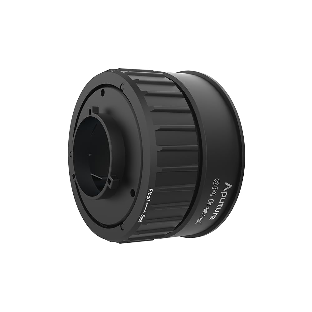Fresnel CF4 per Storm 80c - Fresnel compatto da 10 cm con supporto Mini ProLock, amplificatore di luce 5,5x, angolo di illuminazione regolabile da 15° a 40°, corpo luminoso morbido, borsa per il