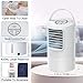 SUPALAK Evaporative Air Cooler, Personal Bladeless Tower Fan, 3 Speeds, 3 Modes, 40 Oscillation, 4-8H Timer, Remote Control, White, 1.9 lbs, 8.9