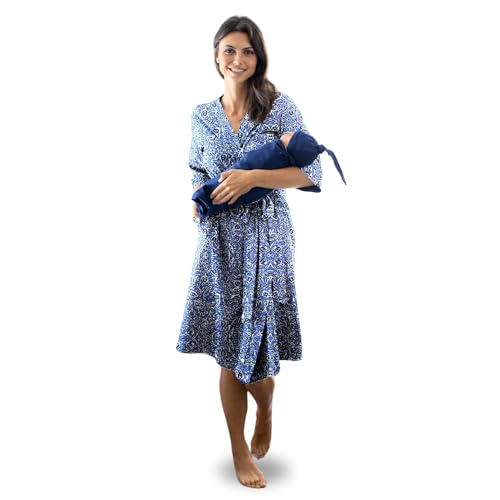 Image of Baby Be Mine Maternity Robe & Swaddle Set – Mommy and Me Hospital Outfits, Labor Delivery Gown, Matching Newborn Hospital Set