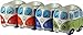 24-7Sale Lot de 4 coquetiers en céramique colorés en forme de minibus