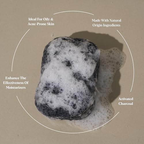 Image of ILEM JAPAN Natural Konjac Sponge Body (Charcoal)