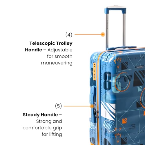 Image of Trolley Bag Set of 2 Blue 55cm & 65cm | Polycarbonate Suitcase for Travel | Hard Luggage with 360 Spinner Wheels | TSA Lock, Antitheft Zipper & Dual Cover Interior Manchester