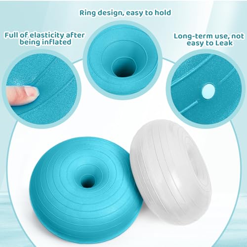 Image of Lewtemi 4 Pcs Flexible Seating for Classroom Elementary, 20'' Yoga Inflatable Ball Chair for Kids, Wobble Chair Donut Ball Chairs with Inflator for Student Sensory Balance Exercise (Trendy Color,)