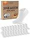 10 Paar Sneaker Socken Herren Damen Baumwolle Komfortbund ohne Naht 70102T WP (Weiß 43-46)