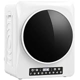 HOMCOM Wäschetrockner 5 kg Mini Ablufttrockner mit 9 Programmen bis zu 60℃, 1000W Trockner mit Knitterschutz, Doppelfilter, LED-Touchscreen, Timer, Kindersicherung für Wohnmobile, Haus, Weiß