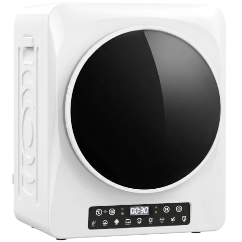 HOMCOM Wäschetrockner 5 kg Mini Ablufttrockner mit 9 Programmen bis zu 60℃, 1000W Trockner mit Knitterschutz, Doppelfilter, LED-Touchscreen, Timer, Kindersicherung für Wohnmobile, Haus, Weiß
