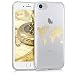 Produktbild kwmobile Hülle kompatibel mit Apple iPhone 7/8 / SE (2020) - Handyhülle Silikon Case - Travel Umriss Gold Transparent