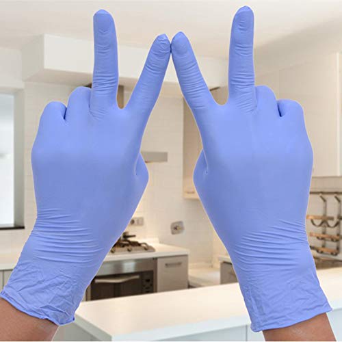 Yeshai3369 100 Pieces Disposable Nitrile Gloves, Powder Free, Rubber Latex Free Black M