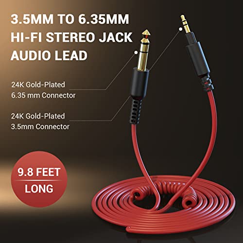 OneOdio Fusion A71/HiFi/Pro C/Pro M Wired Headphones Audio Cable Red - 6.35mm to 3.5mm