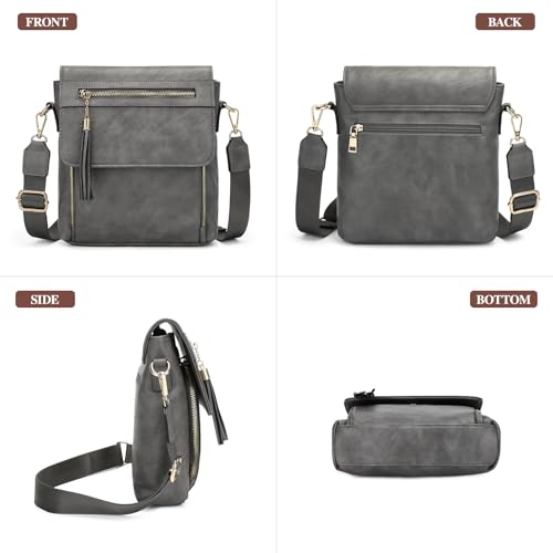 Image of UBAYMAX Leather Crossbody Purses for Women, Trendy Vegan Crossbody Bags Hobo Purses Bag Shoulder With Adjustable Guitar Strap